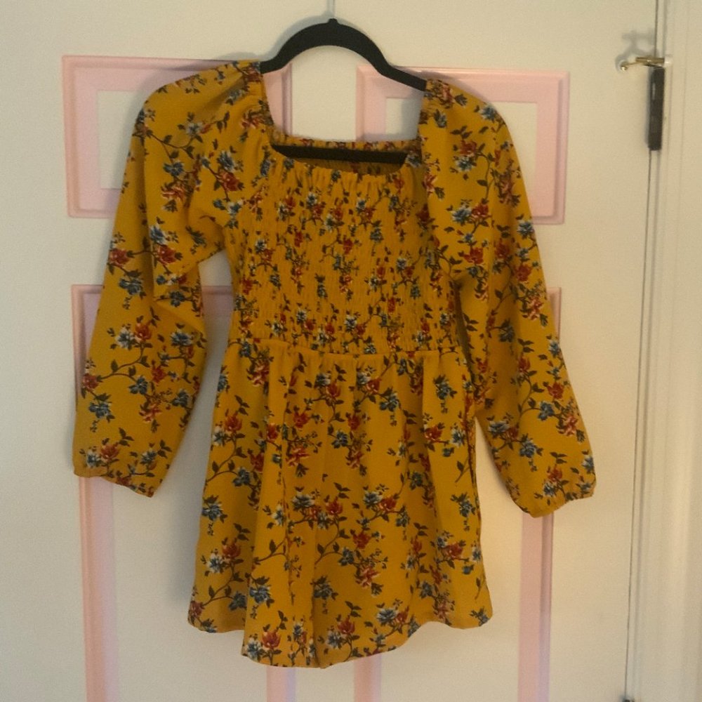 Girls Yellow Floral Romper (L)
